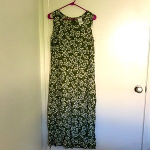 Green Floral Vintage Dress